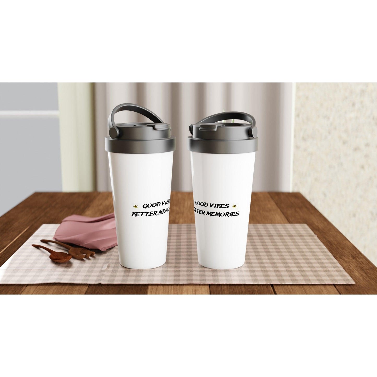 White 15oz Stainless Steel Travel Mug - Clorbad