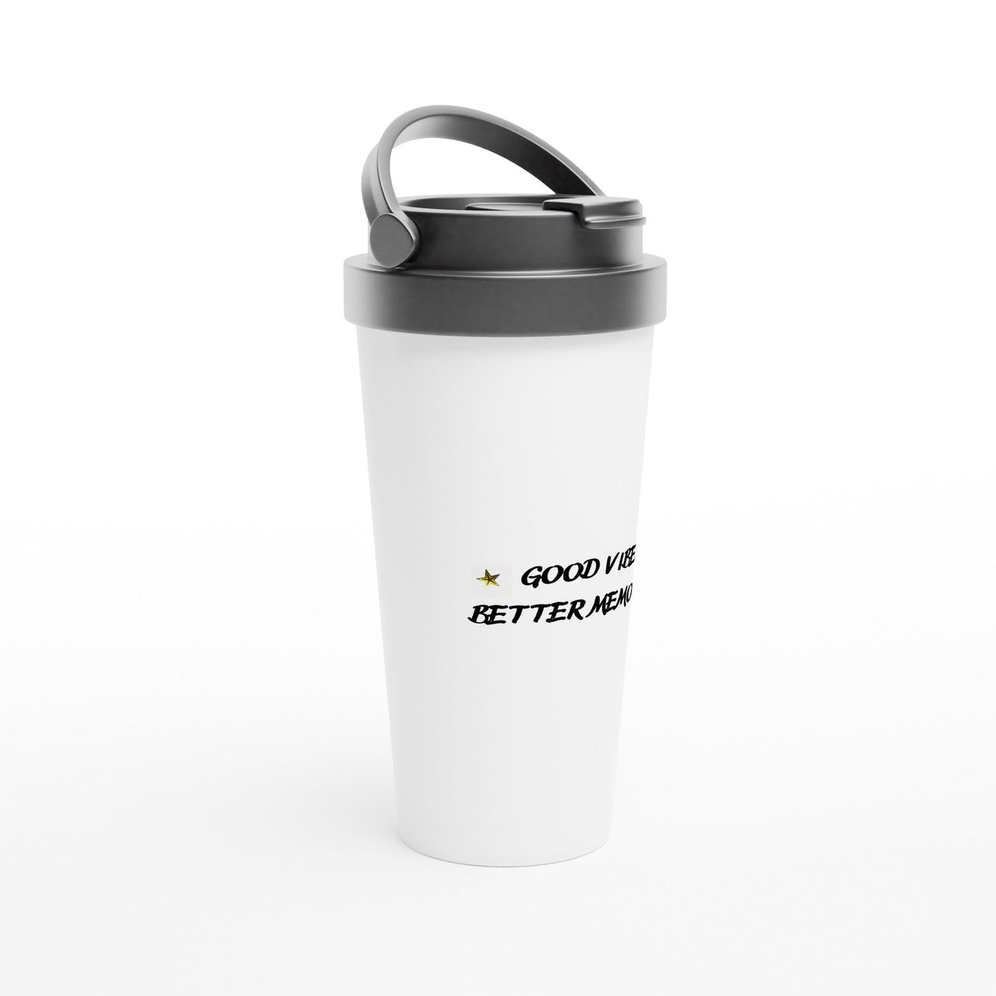 White 15oz Stainless Steel Travel Mug - Clorbad