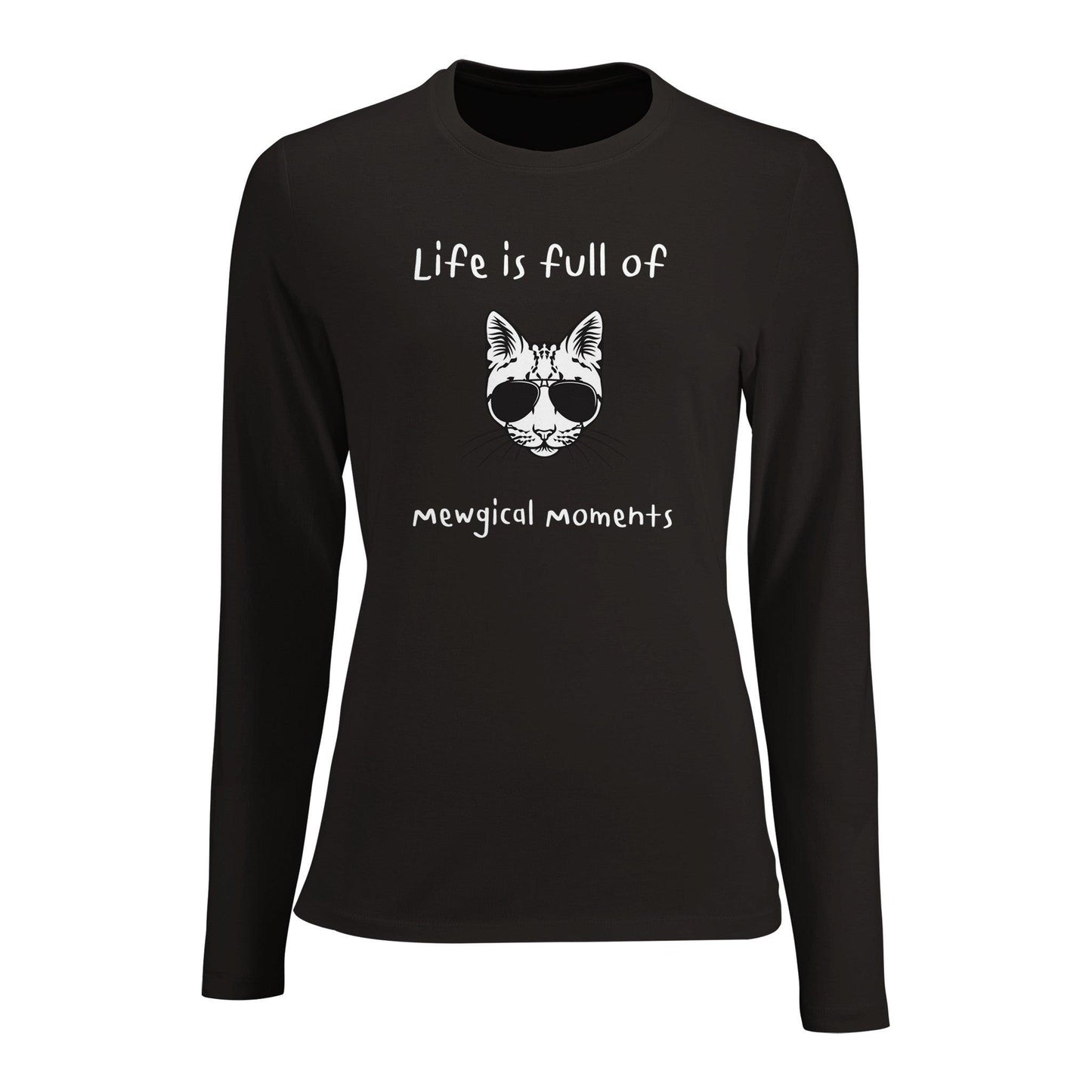 Women's Long Sleeve Fitted T-shirt for cat lovers - Clorbad