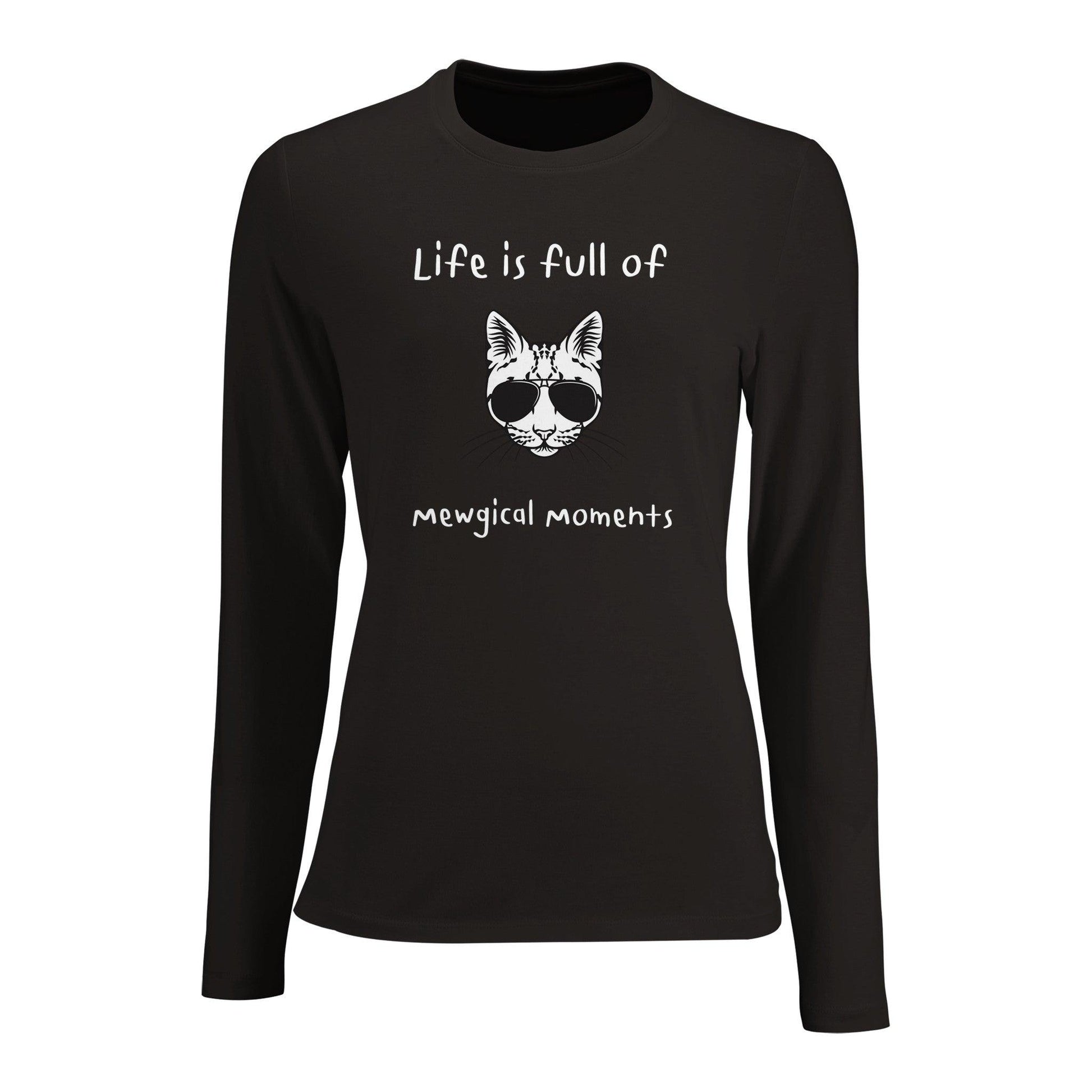 Women's Long Sleeve Fitted T-shirt for cat lovers - Clorbad