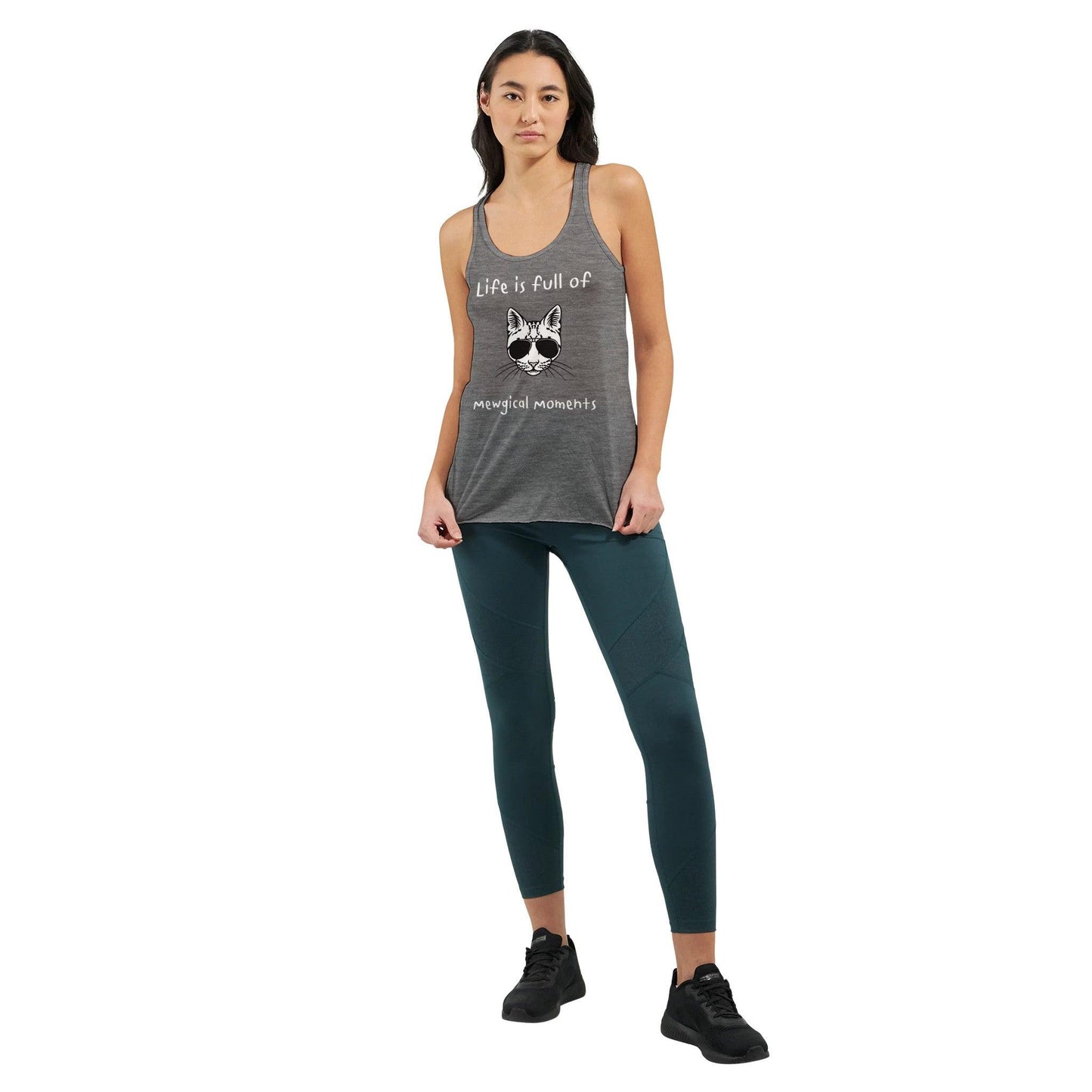 Women's Flowy Racerback Tank Top for cat lovers - Clorbad