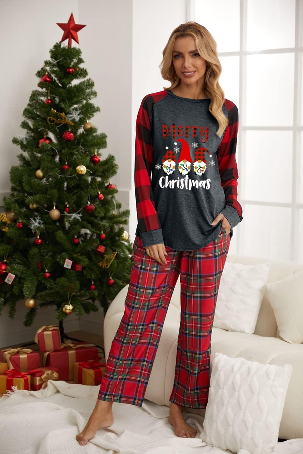 Merry Christmas Shirts for Women Long Sleeve Tee Xmas Holiday Pullover Top - Clorbad