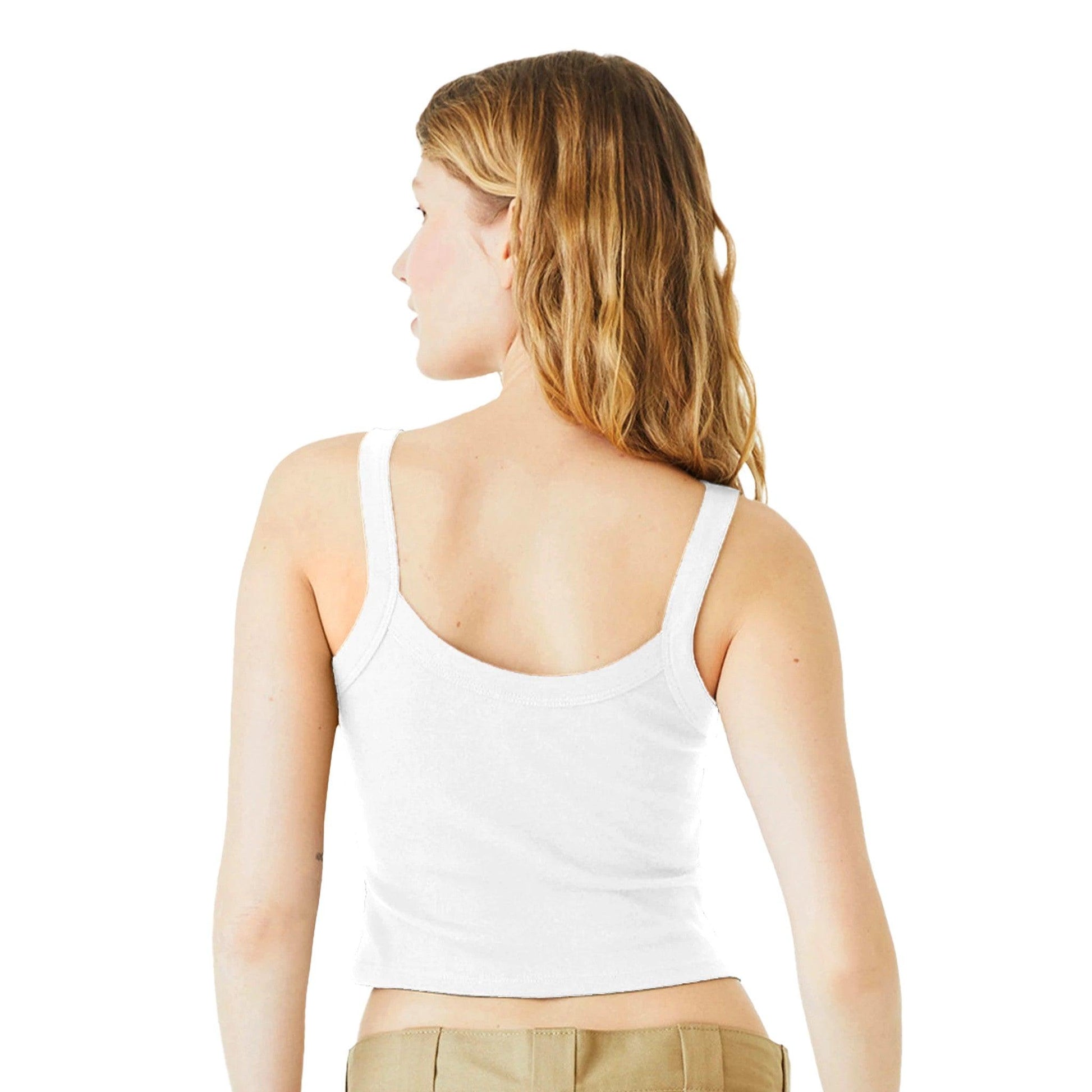 Women's Micro Ribbed Scoop Tank | Bella + Canvas 1012BE solid wht blend - Clorbad