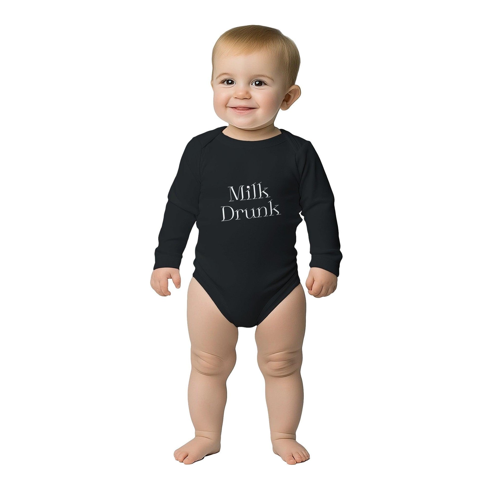 Classic Baby Long Sleeve Bodysuit Black - Clorbad