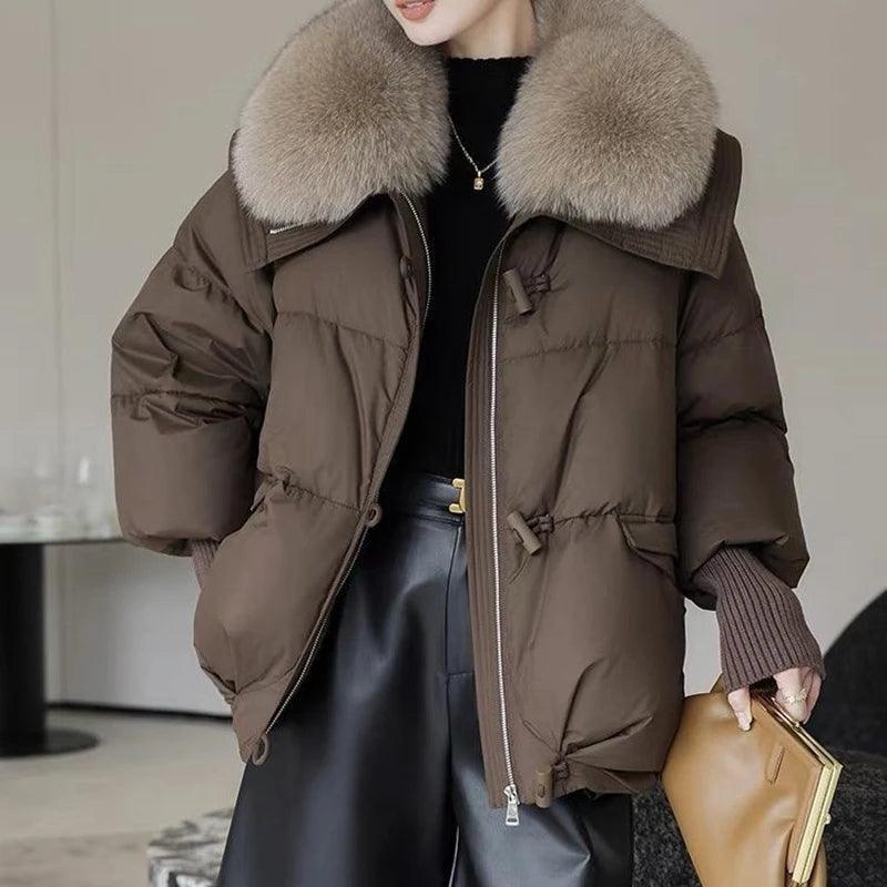 Women's Winter 2025 Fur-Collar Padded Coat – Warm, Stylish, & Windproof - Clorbad