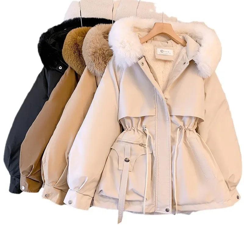 Women's Warm Coat Long Sleeve Zipper Hooded - Clorbad