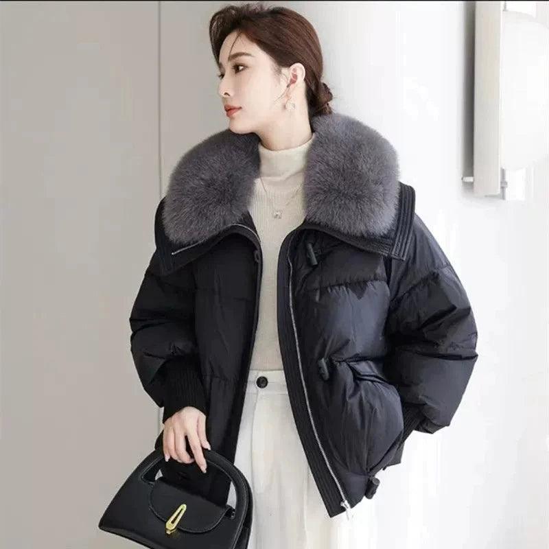 Women's Winter 2025 Fur-Collar Padded Coat – Warm, Stylish, & Windproof - Clorbad