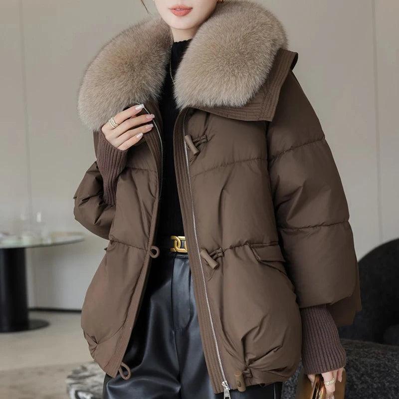 Women's Winter 2025 Fur-Collar Padded Coat – Warm, Stylish, & Windproof - Clorbad