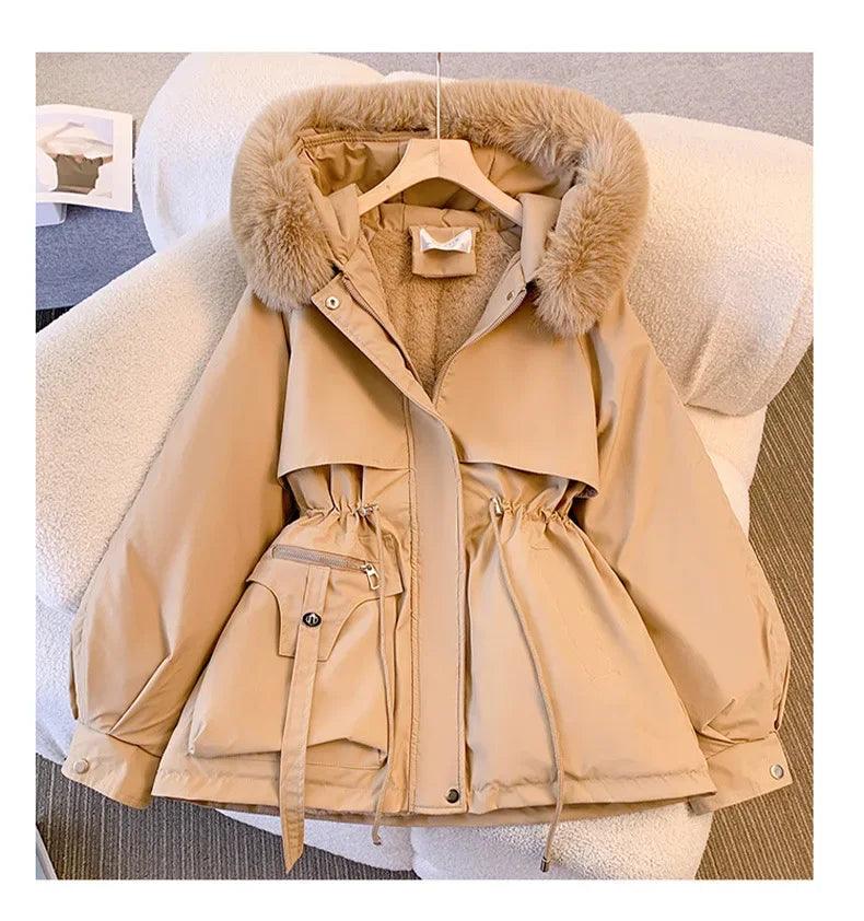 Women's Warm Coat Long Sleeve Zipper Hooded - Clorbad