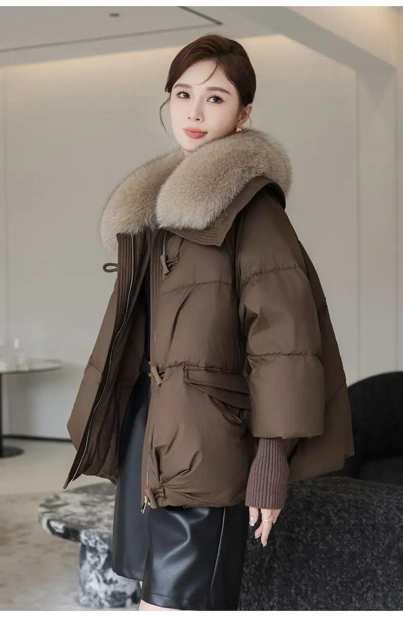 Women's Winter 2025 Fur-Collar Padded Coat – Warm, Stylish, & Windproof - Clorbad