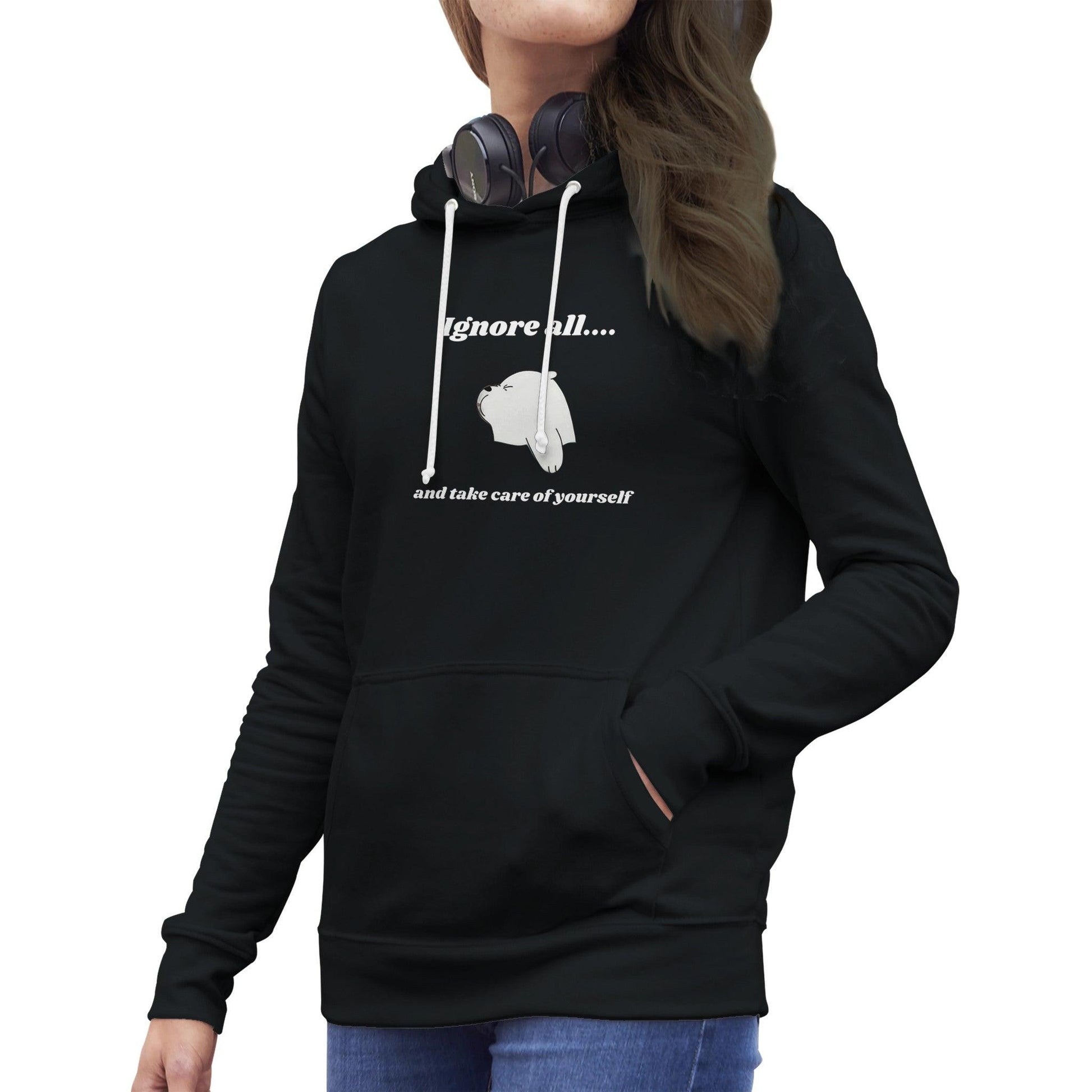 Premium Womens Pullover Hoodie Black - Clorbad