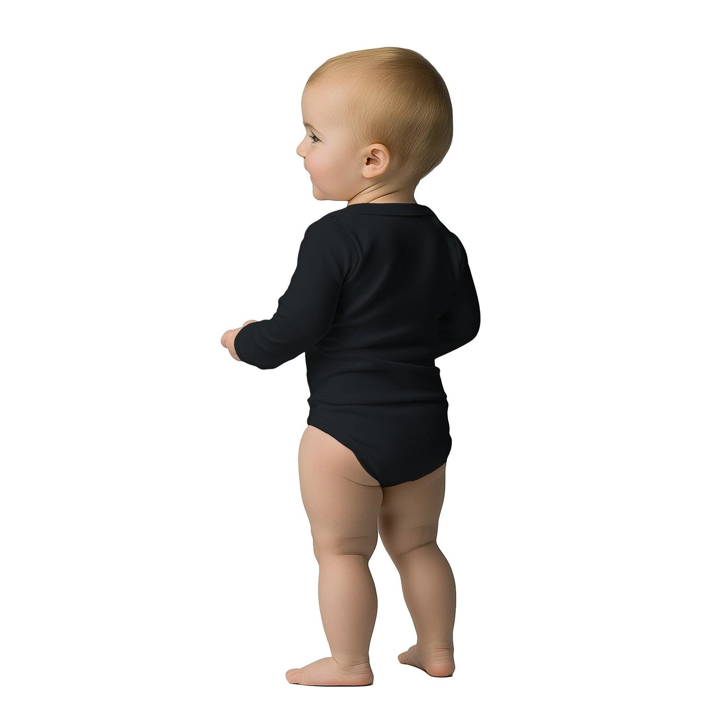 Classic Baby Long Sleeve Bodysuit Black - Clorbad