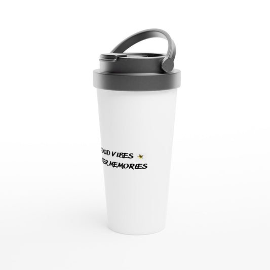 White 15oz Stainless Steel Travel Mug - Clorbad