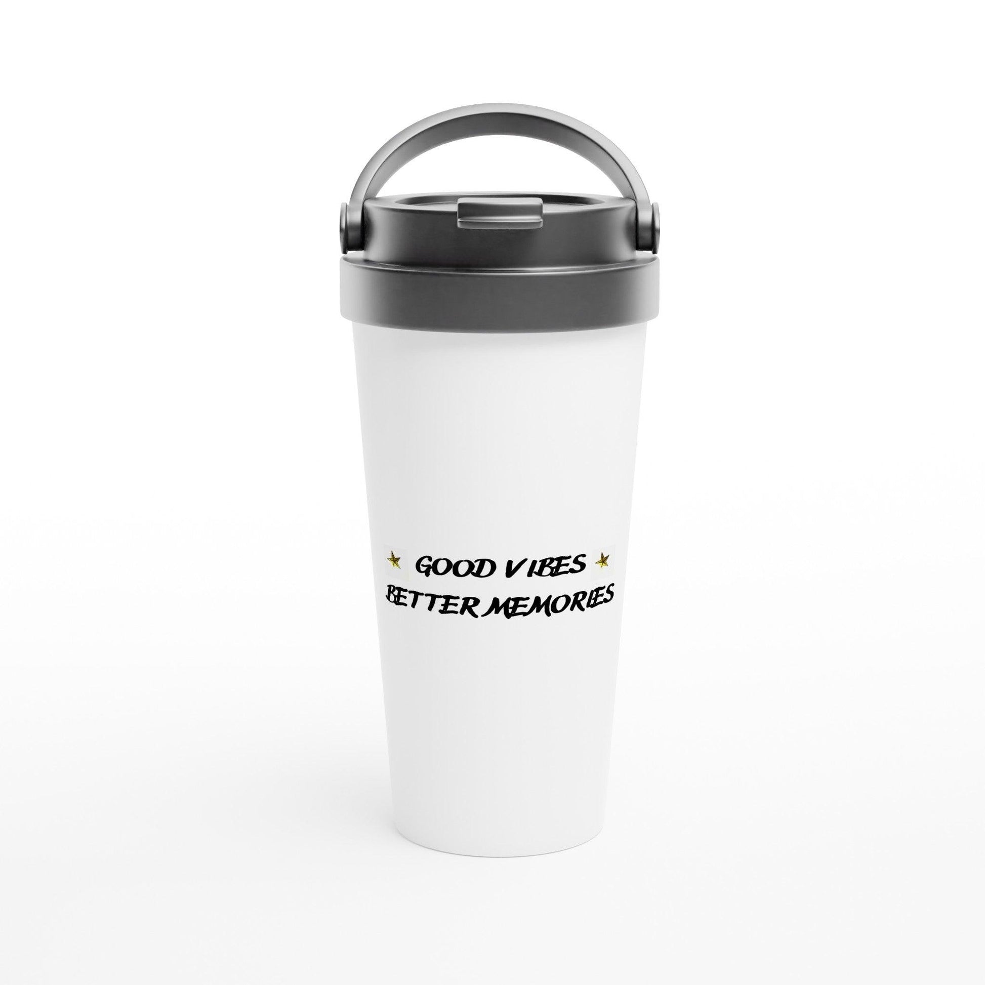 White 15oz Stainless Steel Travel Mug - Clorbad